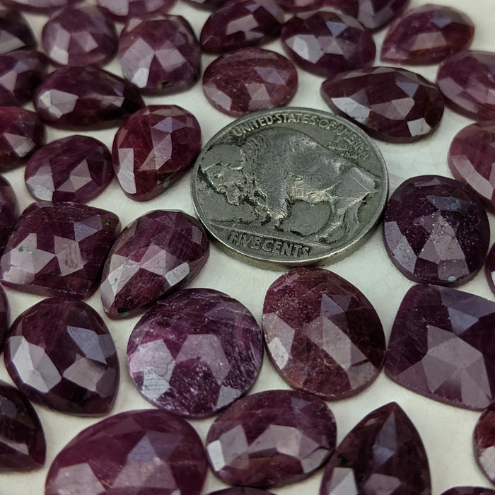 Ruby Rose Cut Cabochons