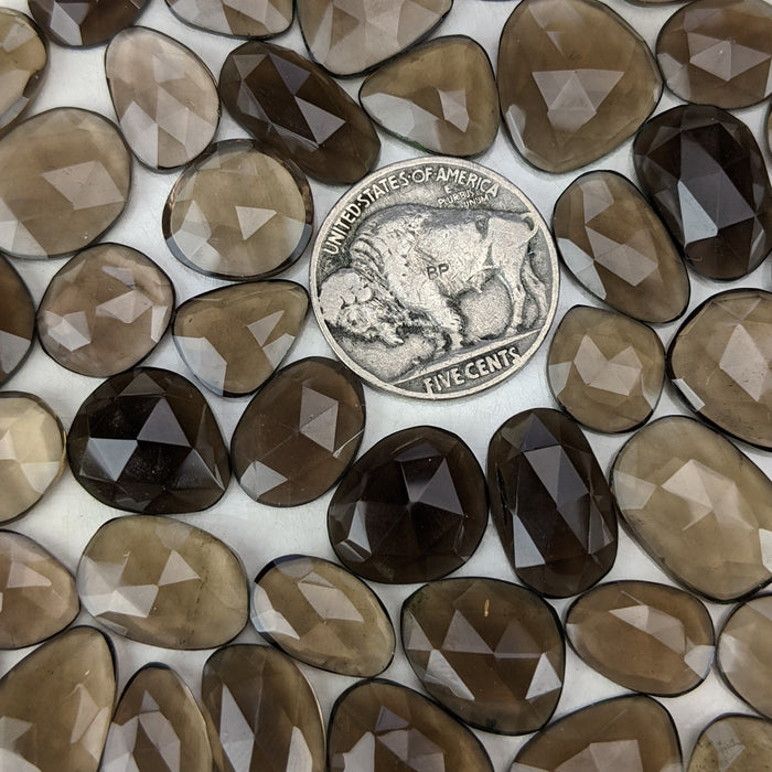 Smoky Quartz Rose Cut Cabochons