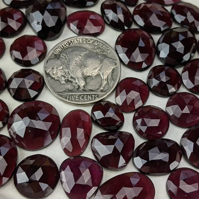 Garnet Rose Cut Cabochons