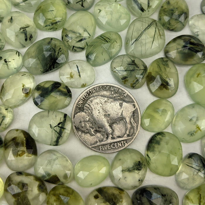 Prehnite Rose Cut Cabochons