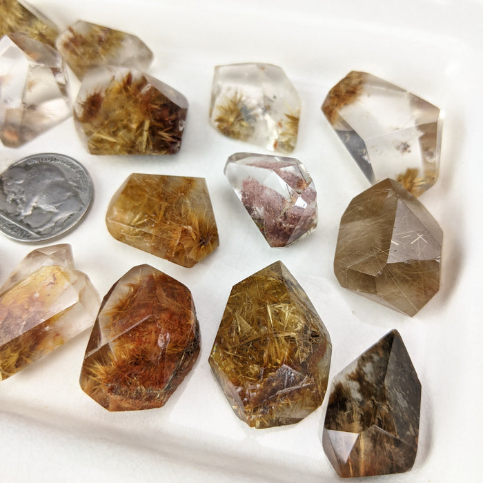 Rutilated Quartz Polished Freeform Shapes