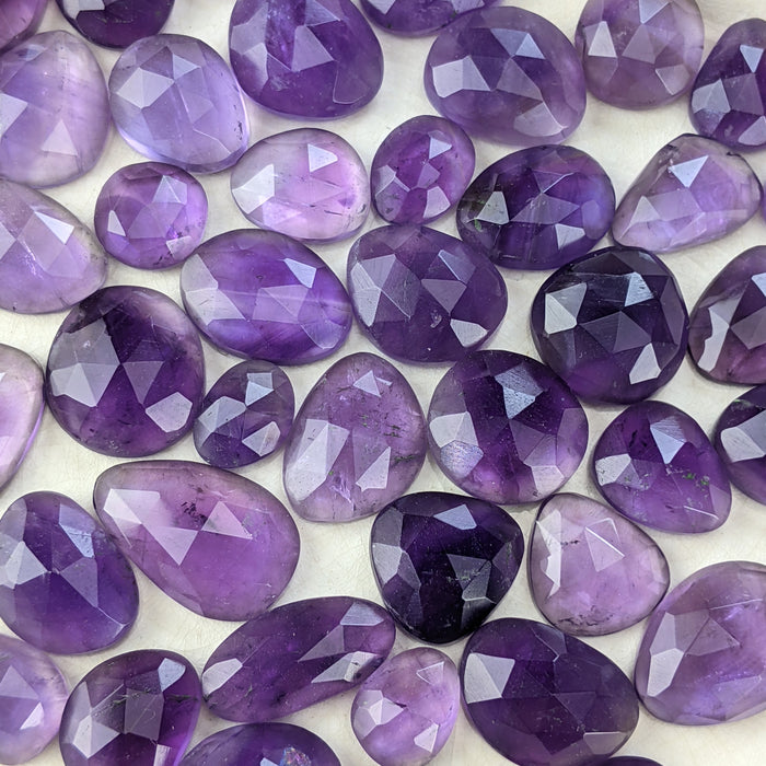 Amethyst Rose Cut Cabochons