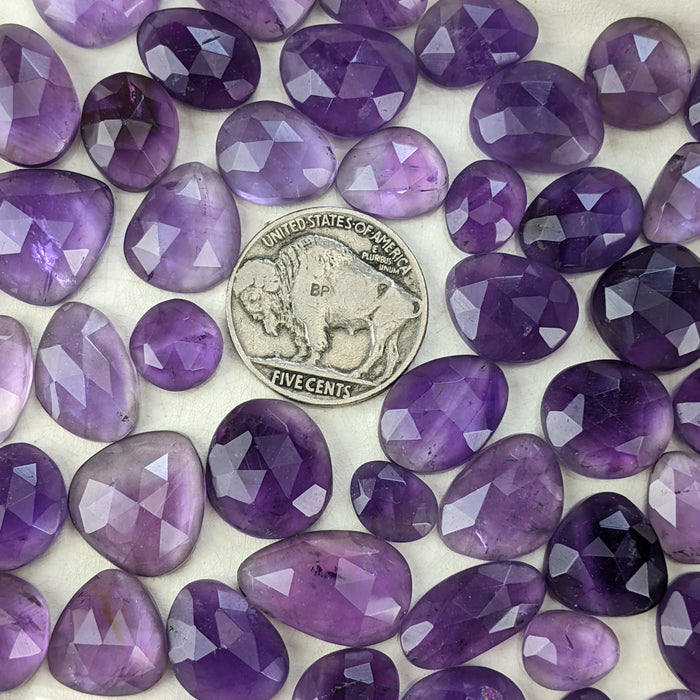 Amethyst Rose Cut Cabochons