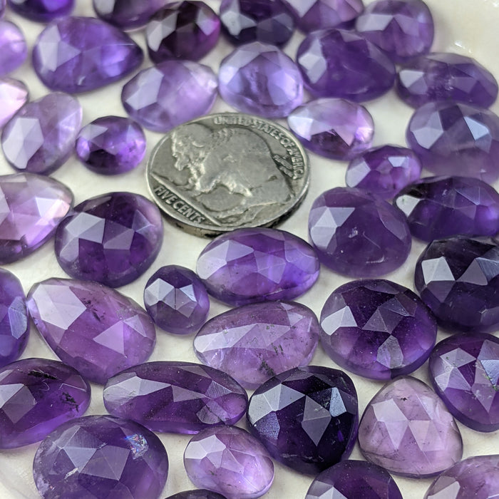 Amethyst Rose Cut Cabochons