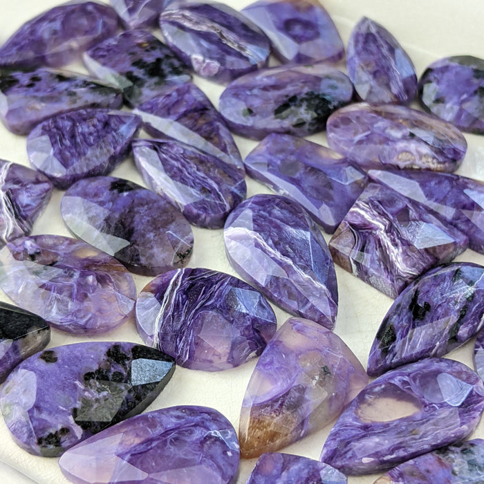 Charoite Rose Cut Cabochons