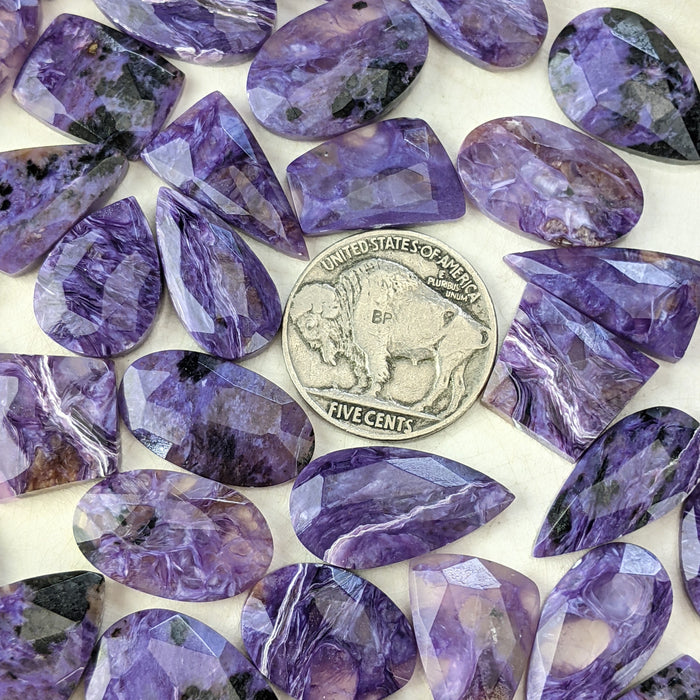 Charoite Rose Cut Cabochons