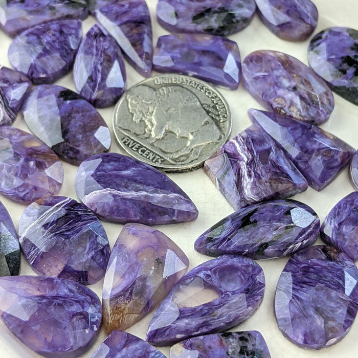 Charoite Rose Cut Cabochons