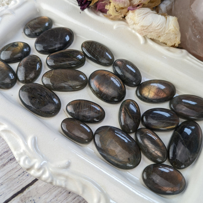 Labradorite Oval Cabochons, Orange