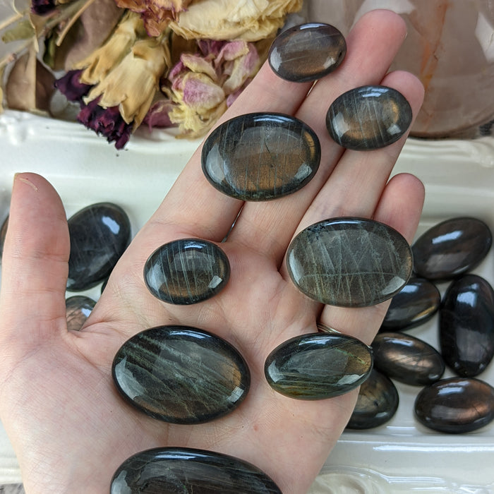 Labradorite Oval Cabochons, Orange