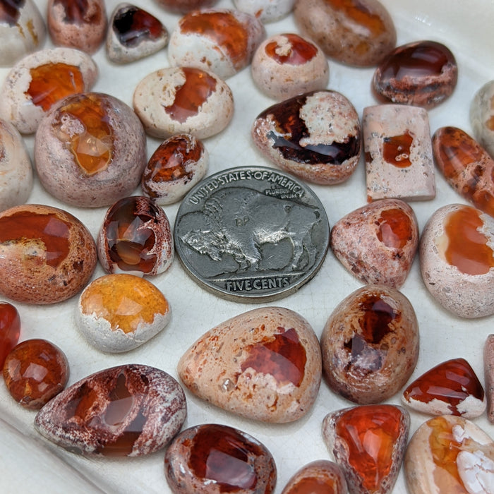 Mexican Red Jelly Opal Cabochons