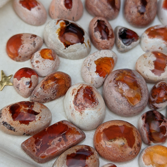 Mexican Red Jelly Opal Cabochons