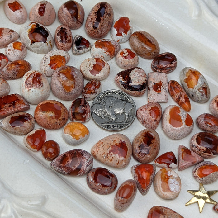 Mexican Red Jelly Opal Cabochons