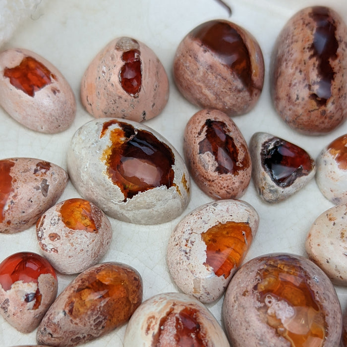 Mexican Red Jelly Opal Cabochons