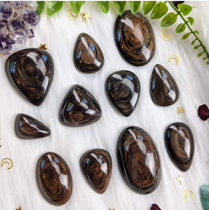 Mahogany Sheen Obsidian Cabochons