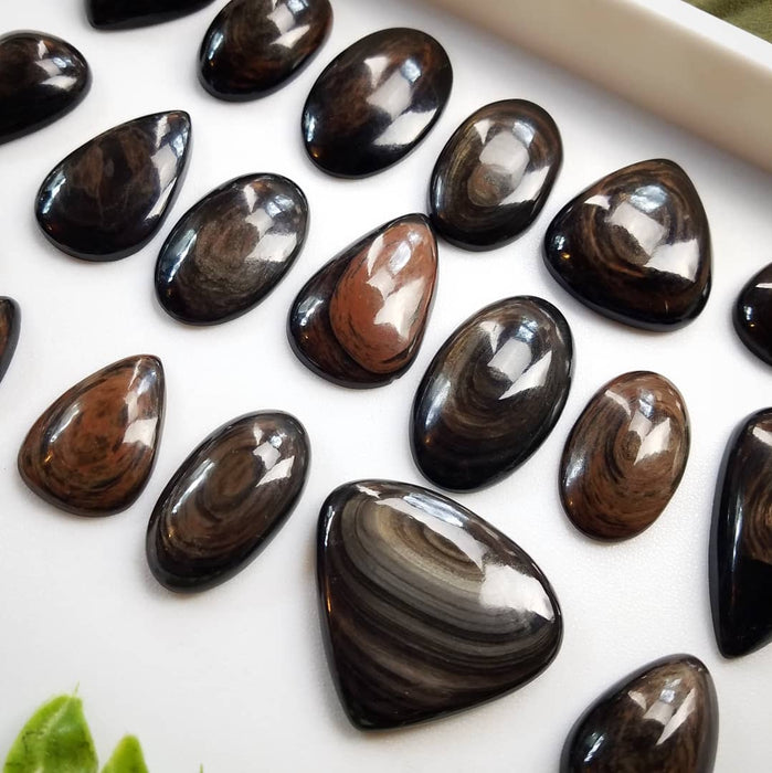 Mahogany Sheen Obsidian Cabochons