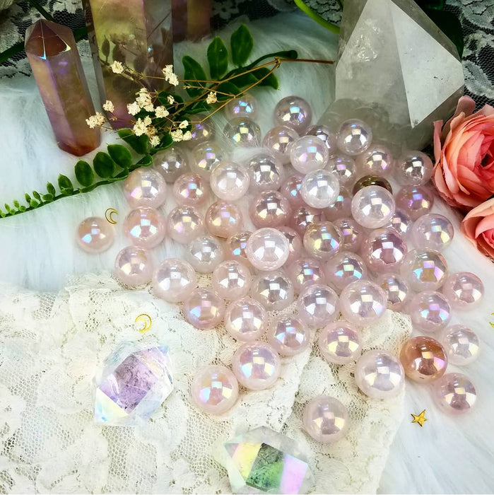 Rose Quartz Aura Spheres, small