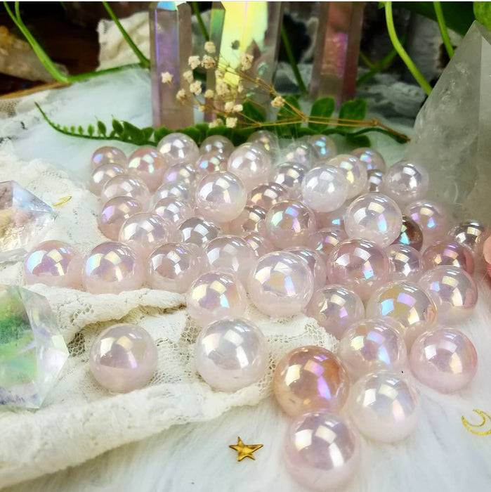 Rose Quartz Aura Spheres, small