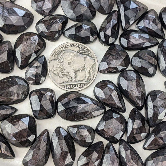 Hypersthene Rose Cut Cabochons